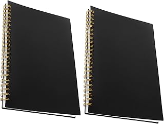 Healifty Lot de 2 Carnets de Comptes Pages Lignées Horizontales, Couverture Polypropylène Robuste, Format A5, Registre de Gestion Financière pour Petites Entreprises et Budget Familial,
